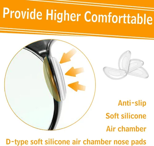 Vista 8 de Almohadillas de silicona para la nariz, adhesivas, hipoalergénicas, para lentes y lentes de sol, 12 pares