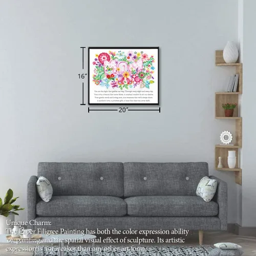 Vista 3 de Uniquilling Regalo para mamá, kits de relleno de papel para adultos principiantes, decoraciones del día de la madre con palabras cálidas, kits