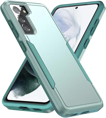 Vista 17 de Funda diseñada para Samsung S22 (no para S22 Ultra y S22 Plus), resistente, resistente, a prueba de golpes, soporte de carga inalámbrica, funda Azul