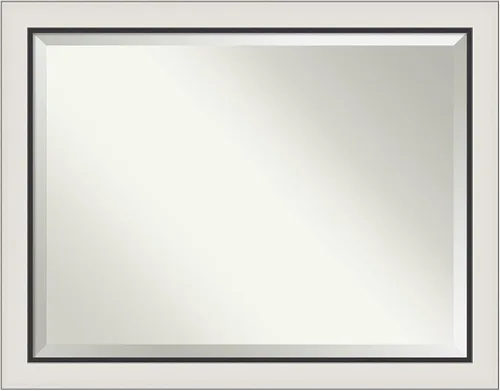 Vista 31 de Amanti Art - Espejo de baño plateado para sobre lavabo, espejo rectangular de níquel cepillado de 33x43, marco moderno extragrande, se cuelga