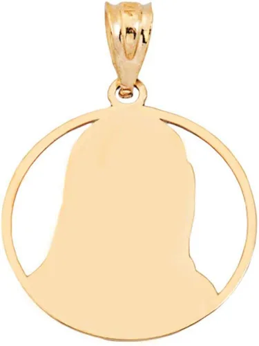 Vista 3 de Colgante milagroso de oro amarillo certificado de 14 quilates con nombre personalizado de la Virgen María