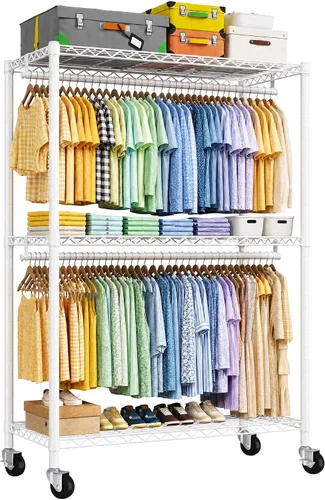 Vista 10 de Raybee Perchero con ruedas para ropa resistente para colgar ropa Negro