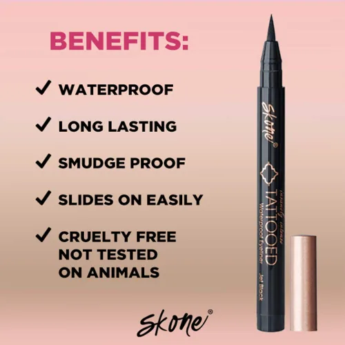 Vista 3 de Skone Cosmetics Insanely Intense - Delineador de ojos tatuado - Juego de 5 piezas - Delineador líquido impermeable, a prueba de sudor, a prueba