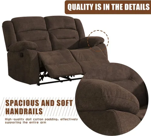 Vista 6 de FDW Juego de sofá reclinable seccional para sala de estar, asiento de cine en casa, sofá reclinable, movimiento reclinable manual para muebles