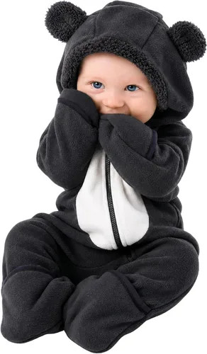 Vista 41 de Cuddle Club - Body de forro polar para bebé recién nacido hasta 5T – Pijamas de invierno chaqueta de abrigo abrigo para bebé Alien