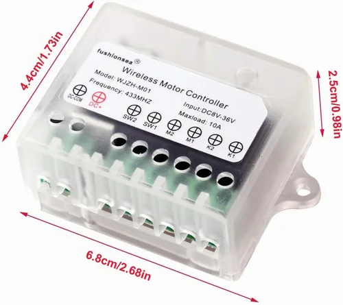 Vista 7 de Interruptor de control remoto de motor de 8V CC 12V 24V 36V para control de actuador lineal, relé de 10A de avance y retroceso de motor de 433MHz