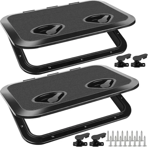 Vista 12 de smartmarine Marine Deck Access Hatch 17.3“×12.4" Rectangle Boat Hatch & Lid,Boat Deck Hatch Lids Negro