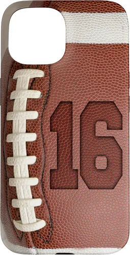 Vista 6 de iPhone 16 Football Fan #16 Jersey No 16 Football Lover Phone Case Gift Case