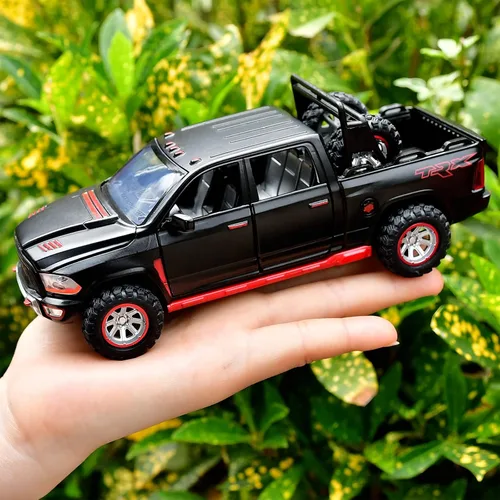 Vista 4 de Camioneta de juguete para niños de 4 a 7 años, modelo de metal fundido a presión, camiones de juguete con puertas abiertas, autos de juguete