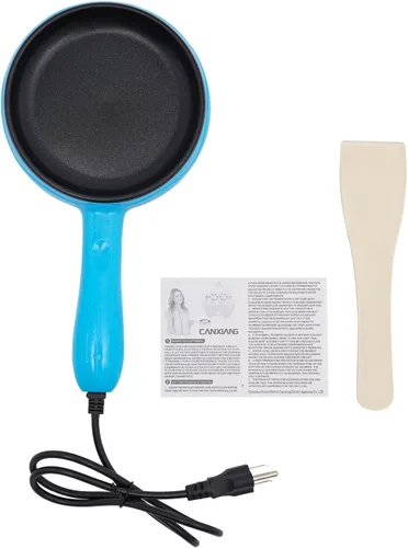 Vista 6 de CNCEST Sartén eléctrica de 6 pulgadas, sartén eléctrica antiadherente, mini sartén azul (azul)