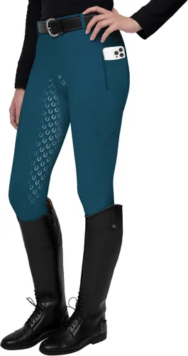 Vista 13 de FitsT4 Sports Mallas de Equitación de Asiento Completo para Mujer con Agarre de Silicona Activa Pantalones Ecuestres Albaricoque
