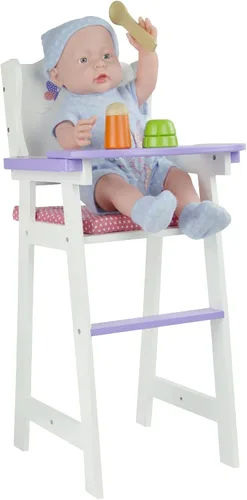 Vista 7 de Olivia's Little World - Silla alta para muñeca bebé princesa de lunares - Gris