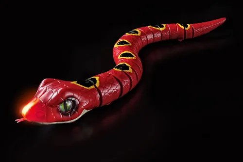 Vista 3 de Robo Alive Slithering Snake Series 3 Red by ZURU - Juguete robótico de reptil iluminado con batería que se mueve (rojo), multicolor, 7150A