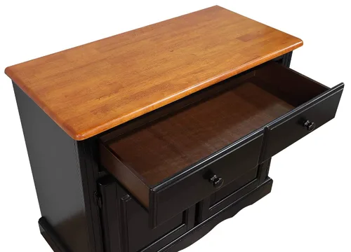 Vista 8 de Sunset Trading Black Cherry Selections Buffet and Hutch, dos puertas Dos cajones, envejecido envejecido