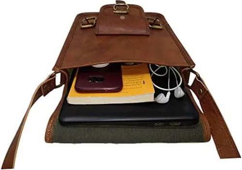 Vista 3 de Bolsa al hombro de piel genuina para ipad y tableta para hombres