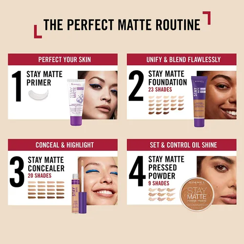 Vista 7 de Rimmel Base Stay Matte Buff, 1 onza líquida (paquete de 3)