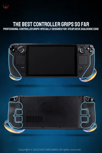 Vista 2 de HOTLINEGAMES 2.0 Plus - Empuñadura antideslizante compatible con controlador de cubierta de vapor, kit de piel suave texturizada, precortado, fácil