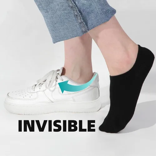 Vista 4 de 6/12 pares de calcetines de algodón de corte bajo para hombres y mujeres Multi