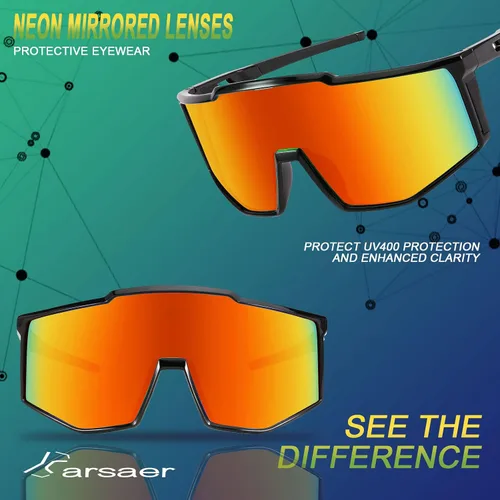 Vista 8 de Karsaer Vision - Gafas de sol deportivas envolventes con visera de los años 80, lentes de sol de béisbol para jóvenes, niños, adolescentes, niños