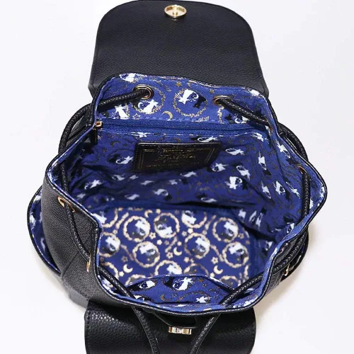 Vista 5 de Lindas mochilas de moda con diseño de luna y gato, para mujer, Negro -, Mochilas de día