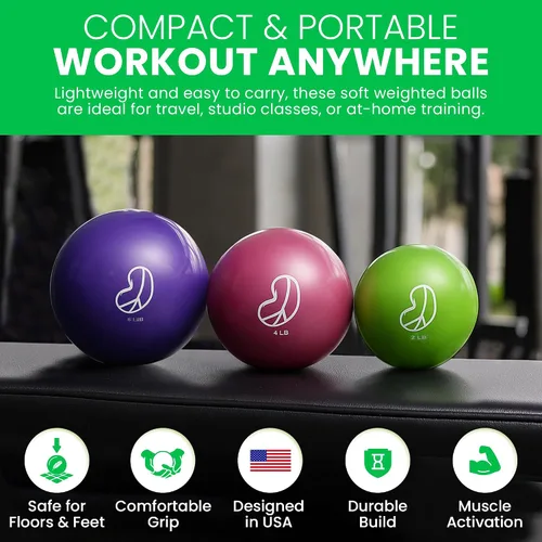 Vista 4 de Bean Products Bolas con peso - 2-6 libras - Varios colores 4 libras-par
