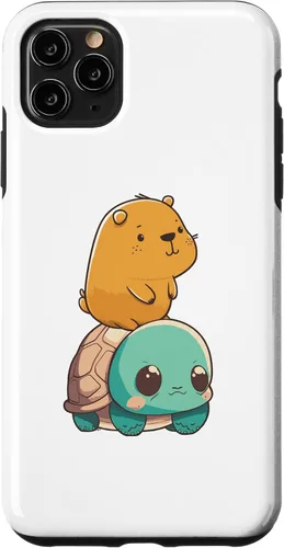 Vista 11 de Funda para iPhone 15 con diseño de tortuga y conejillo de indias para hombres, mujeres y niños