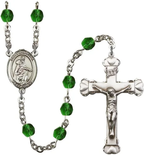 Vista 19 de Bonyak Jewelry Rosario chapado en plata de Santa Isabel de Portugal: cada mes de nacimiento color y más