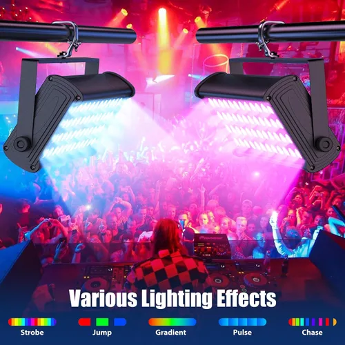 Vista 5 de U`King Barra de luz LED para escenario, 80 W, 48 LED, RGB Dj, barra de luces 2/8/12 DMX, reproducción automática, luz estroboscópica activada por