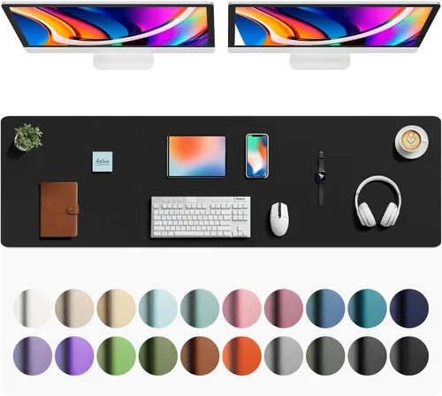 Vista 105 de Aothia - Protector de escritorio de cuero sintético grande, base antideslizante para mouse y superficie para escribir, impermeable, fácil de Agua