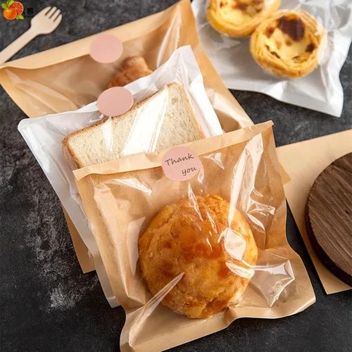 Vista 6 de Ocmoiy Bolsas de panadería termosellables con ventana, 7.1 x 7.5 pulgadas