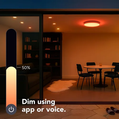 Vista 5 de LIFX Luz descendente empotrable inteligente sin lata de 4 pulgadas, borde deflector profundo, RGB + blanco sintonizable (1500-9000 K), control
