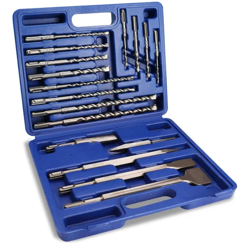 Vista 8 de WORKPRO SDS-Plus Juego de brocas de 8 piezas, punta de carburo, SDS+ Juego de brocas de martillo giratorio con estuche de almacenamiento