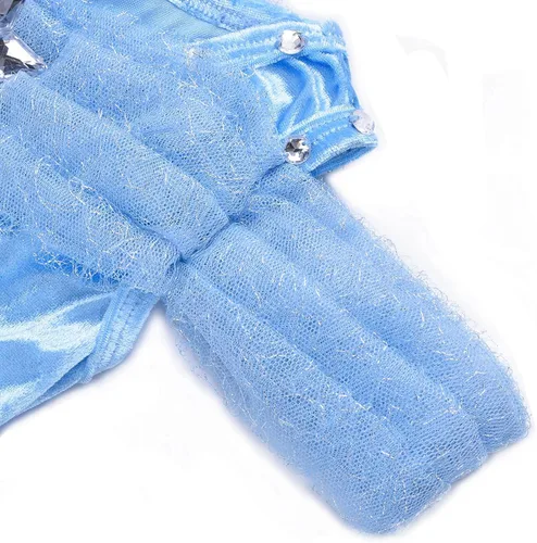 Vista 5 de GJDAMFD Disfraz de princesa de mariposa azul con accesorios para niñas pequeñas