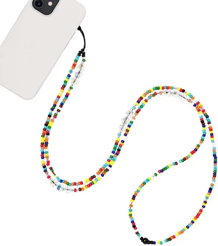 Vista 11 de Beaded Phone Charm Lanyard Strap Crossbody Fixed Beads Pearl Neck Chain
