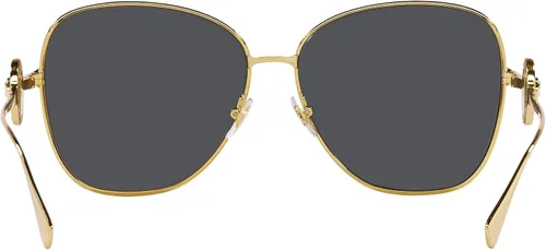 Vista 4 de Versace Lentes de sol para mujer, montura dorada, lentes gris oscuro, 2.362in