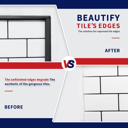 Vista 7 de Art3dwallpanels Moldura Flexible de 10 Pies para Despegar y Pegar para Borde de Azulejos de Salpicadero, Moldura de Pared Autoadhesiva para Negro