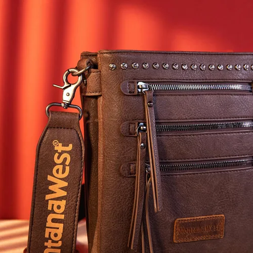 Vista 3 de Montana West Bolsos cruzados para mujer con múltiples bolsillos y correa de guitarra