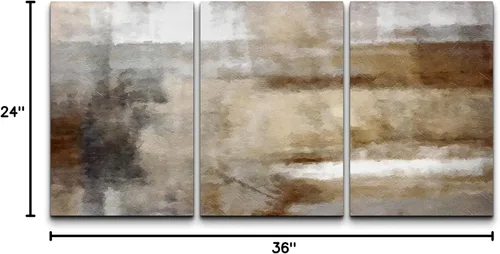 Vista 445 de wall26 Lienzo enmarcado para pared, juego de arte de acuarela pastel, paisaje rural, ilustraciones con formas abstractas, arte moderno, decorativo
