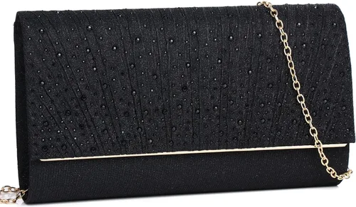 Vista 9 de DETARA Bolsas de noche para mujer, con lentejuelas con purpurina, bolso de mano brillante para mujer, bolso formal de boda, fiesta, baile