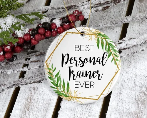 Vista 2 de Adorno de Navidad para entrenador personal, regalo para entrenador personal, el mejor entrenador personal del mundo, el mejor entrenador personal