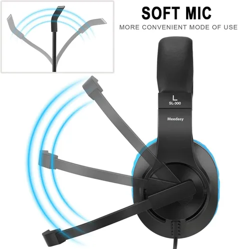Vista 3 de Kids Adults Over-Ear Gaming Headphone for Xbox One, Nintendo Switch, Bass Surrounding Stereo, PS4 with Microphone and Volume Control for Laptop, PC