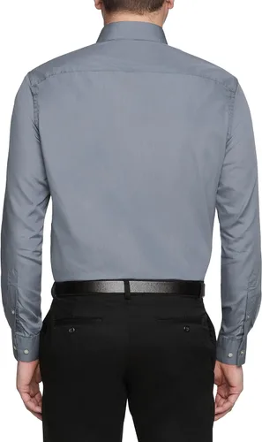 Vista 2 de Van Heusen - Camisa de vestir de popelina para hombre, ajuste estándar, unicolor