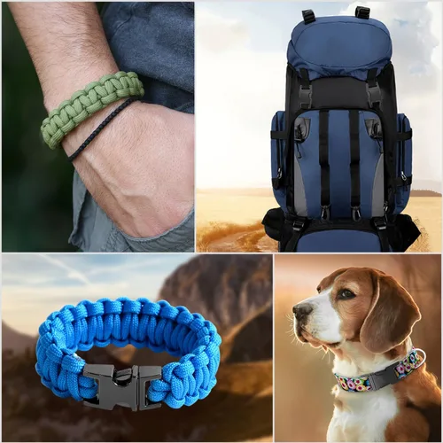 Vista 3 de CooBigo Metal Side Release Buckle Webbing Buckle Paracord Bracelet Clasps for Leather Strap Dog Collars Harness Belt