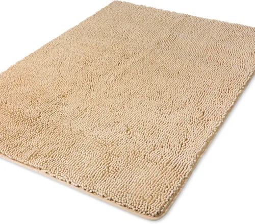 Vista 224 de Yeaban Alfombra de pasillo de baño de 24 x 72 pulgadas, antideslizante, alfombra de baño larga de felpilla gruesa, absorbente y lavable, alfombra