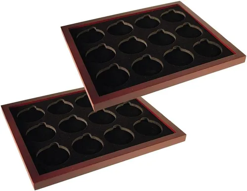 Vista 14 de Caja de exhibición de monedas de dos bandejas para cápsulas, certificadas, estilo losa o monedas de desafío, sin bandejas