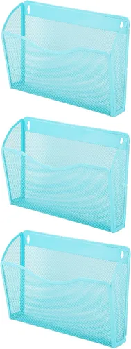 Vista 9 de EASEPRES Organizador de archivos colgante de malla de un solo bolsillo, soporte vertical para archivador de revistas, cesta de montaje, carpeta