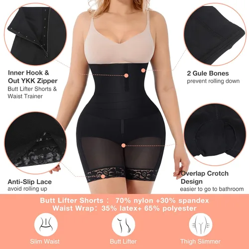 Vista 3 de FeelinGirl Faja moldeadora para mujer con control de abdomen, moldeador de glúteos, pantalones cortos más delgados con envoltura de cintura extraíble