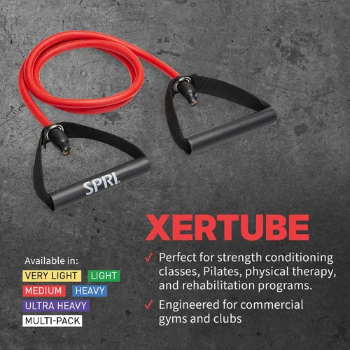 Vista 4 de SPRI Xertube Resistance Bands with Handles – All Exercise Cords Sold Separately with Home Gym Workout Fitness Door Anchor Attachment Option
