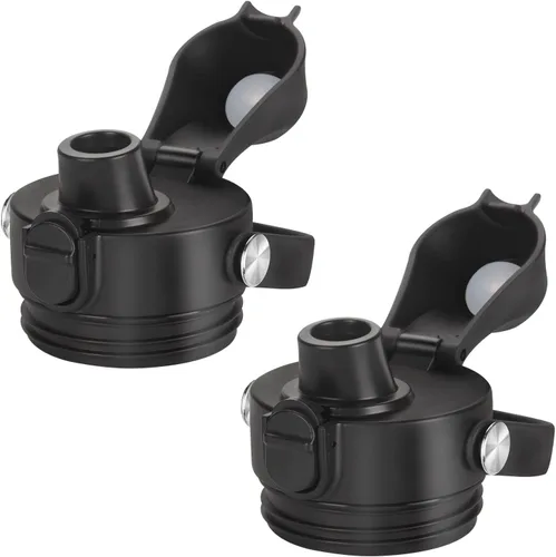 Vista 7 de Tapa con pico automático para botellas YETI Rambler, se adapta a botellas de 18/26/36/64 onzas, tapa de repuesto con botón de presión y asa