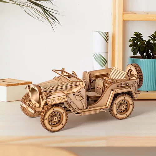 Vista 10 de Kits de modelo de coche ROKR, rompecabezas 3D de madera, kits de modelo para adultos, rompecabezas educativos para armar, decoración